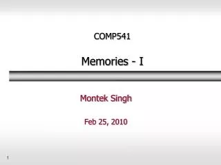 COMP541 Memories - I