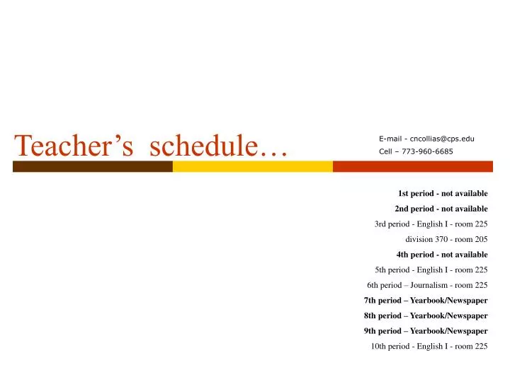 teacher s schedule