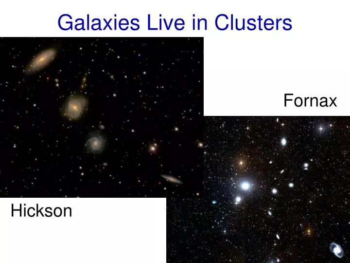 galaxies live in clusters