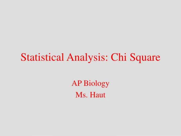 statistical analysis chi square