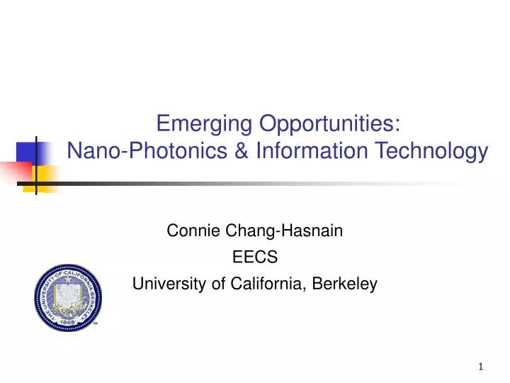 emerging opportunities nano photonics information technology