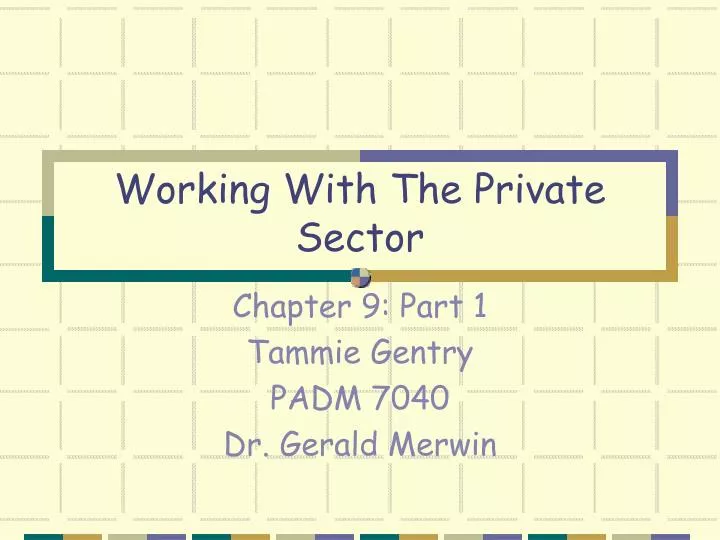 working with the private sector