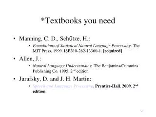 *Textbooks you need
