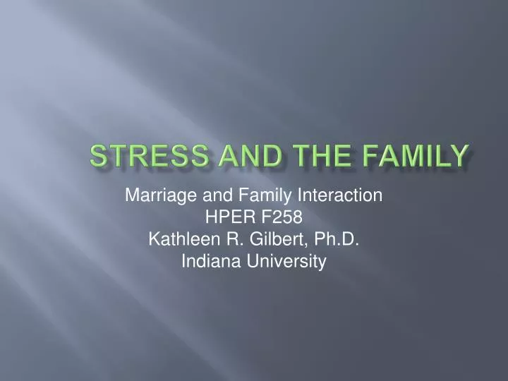 stress and the family
