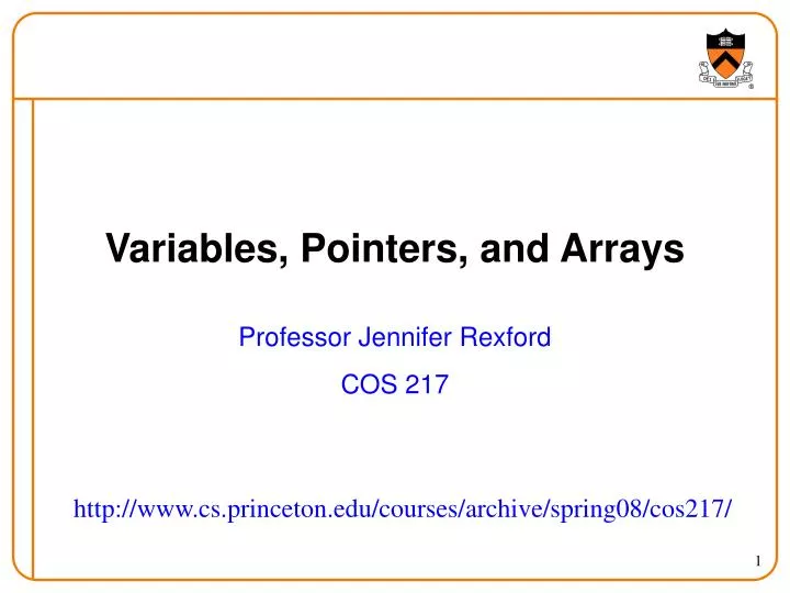 variables pointers and arrays