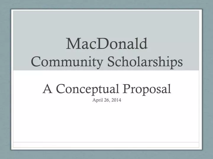 macdonald community scholarships