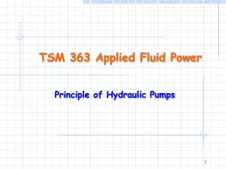 TSM 363 Applied Fluid Power