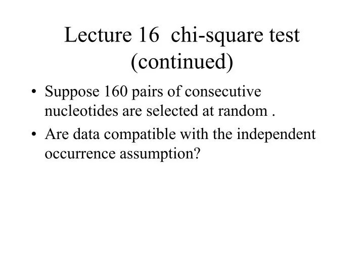 lecture 16 chi square test continued