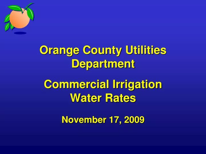 orange county utilities department commercial irrigation water rates
