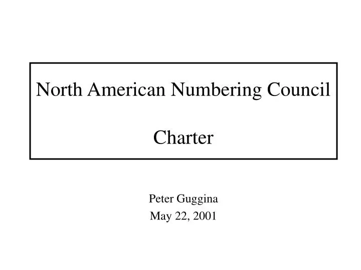 north american numbering council charter
