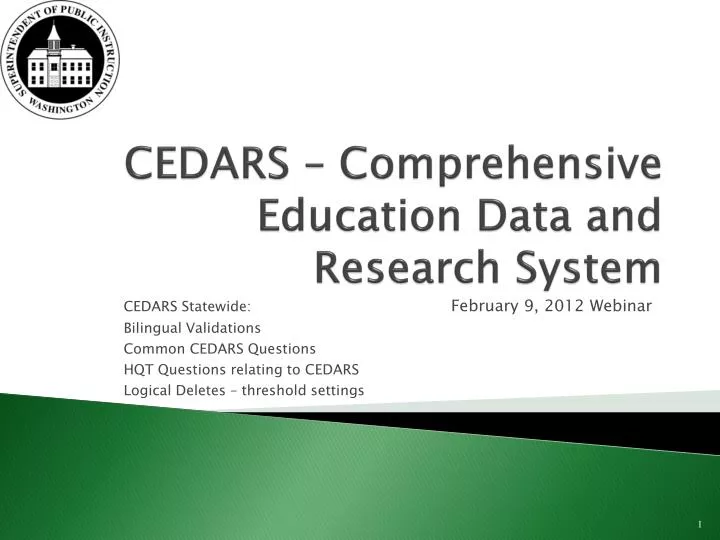 cedars comprehensive education data and research system