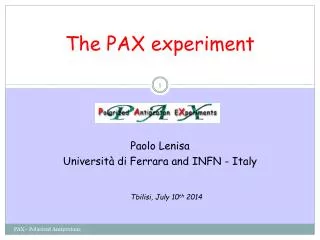 the pax experiment