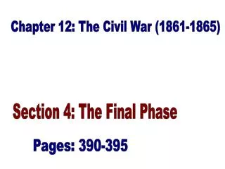 Chapter 12: The Civil War (1861-1865)