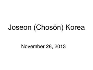 Joseon (Chosŏn) Korea