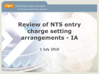 Review of NTS entry charge setting arrangements - IA