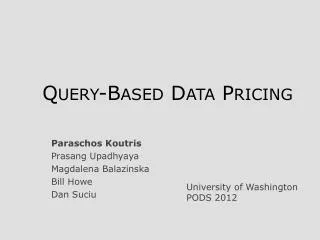 Query-Based Data Pricing