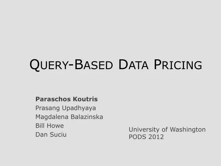 query based data pricing