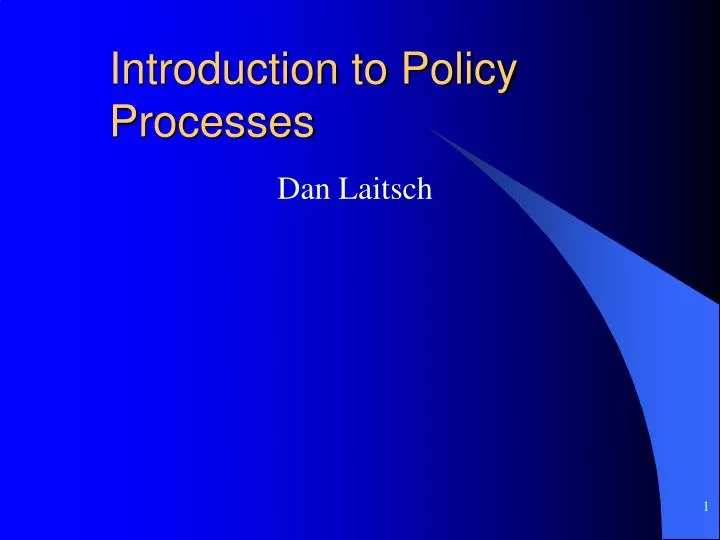 introduction to policy processes