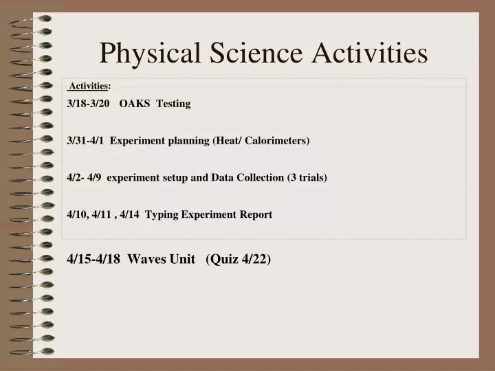 physical science activities