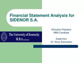 Financial Statement Analysis for SIDENOR S.A.
