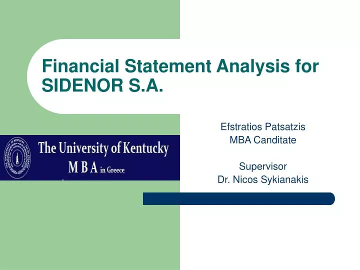 financial statement analysis for sidenor s a