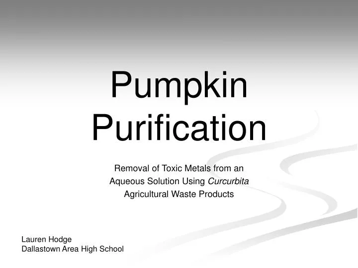 pumpkin purification