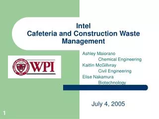 Intel Cafeteria and Construction Waste Management