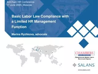 Basic Labor Law Compliance with a Limited HR Management Function