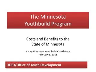 The Minnesota Youthbuild Program
