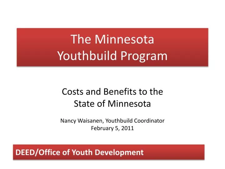 the minnesota youthbuild program
