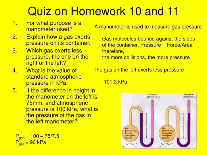 quiz on homework 10 and 11