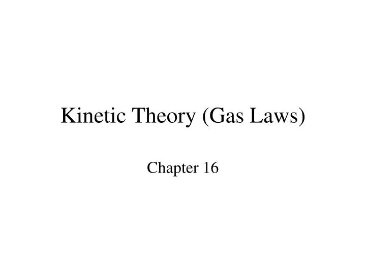 kinetic theory gas laws