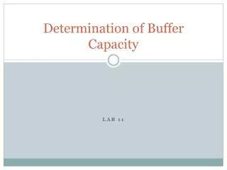 Determination of Buffer Capacity