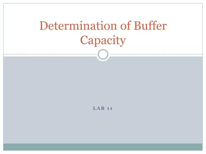 determination of buffer capacity