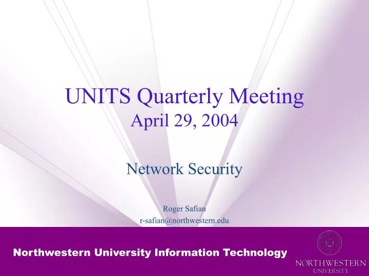 units quarterly meeting april 29 2004