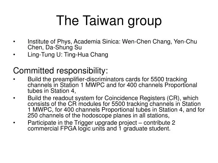 the taiwan group