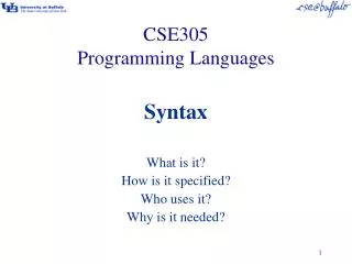 CSE305 Programming Languages