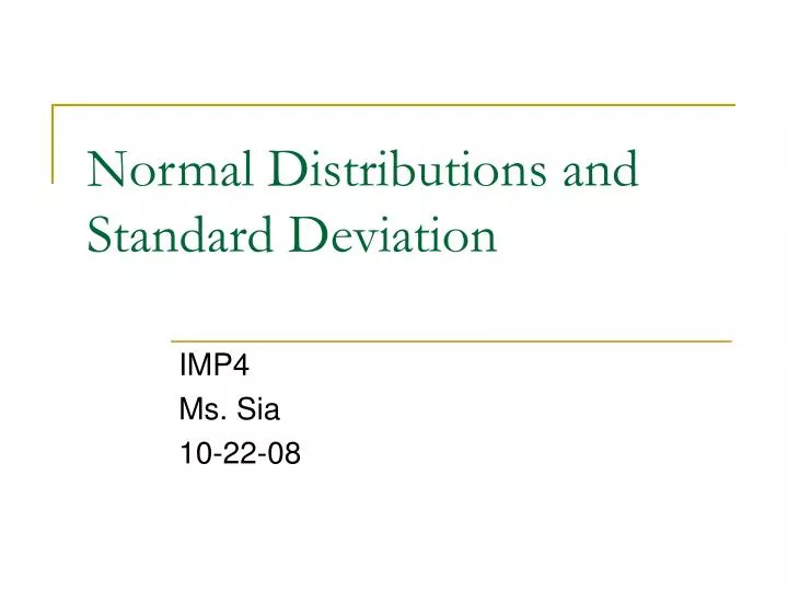 normal distributions and standard deviation