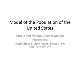 Model of the Population of the United States