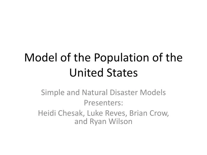 model of the population of the united states