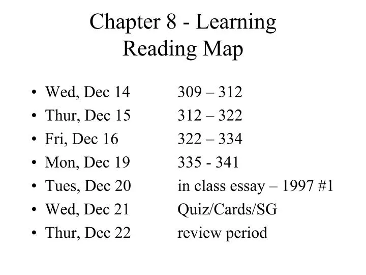 chapter 8 learning reading map