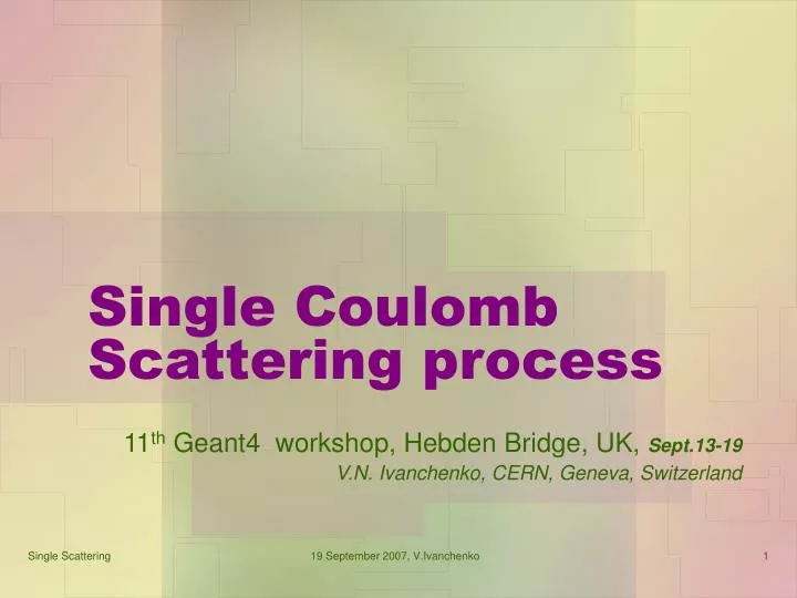 single coulomb scattering process