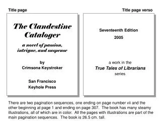 The Clandestine Cataloger