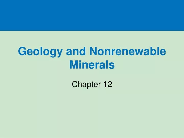 geology and nonrenewable minerals