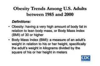 Obesity Trends Among U.S. Adults between 1985 and 2000