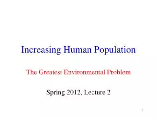 Increasing Human Population