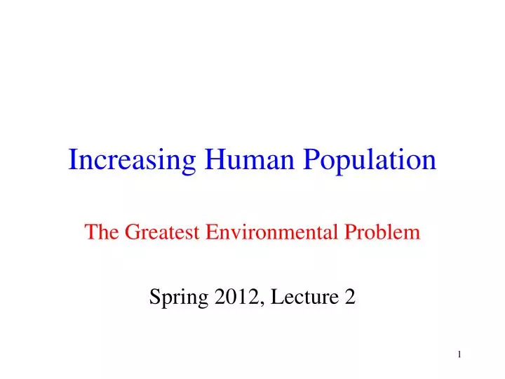 increasing human population