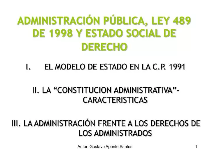 administraci n p blica ley 489 de 1998 y estado social de derecho