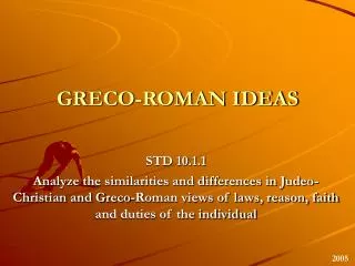 GRECO-ROMAN IDEAS