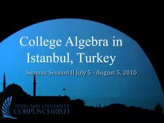 College Algebra in Istanbul, Turkey